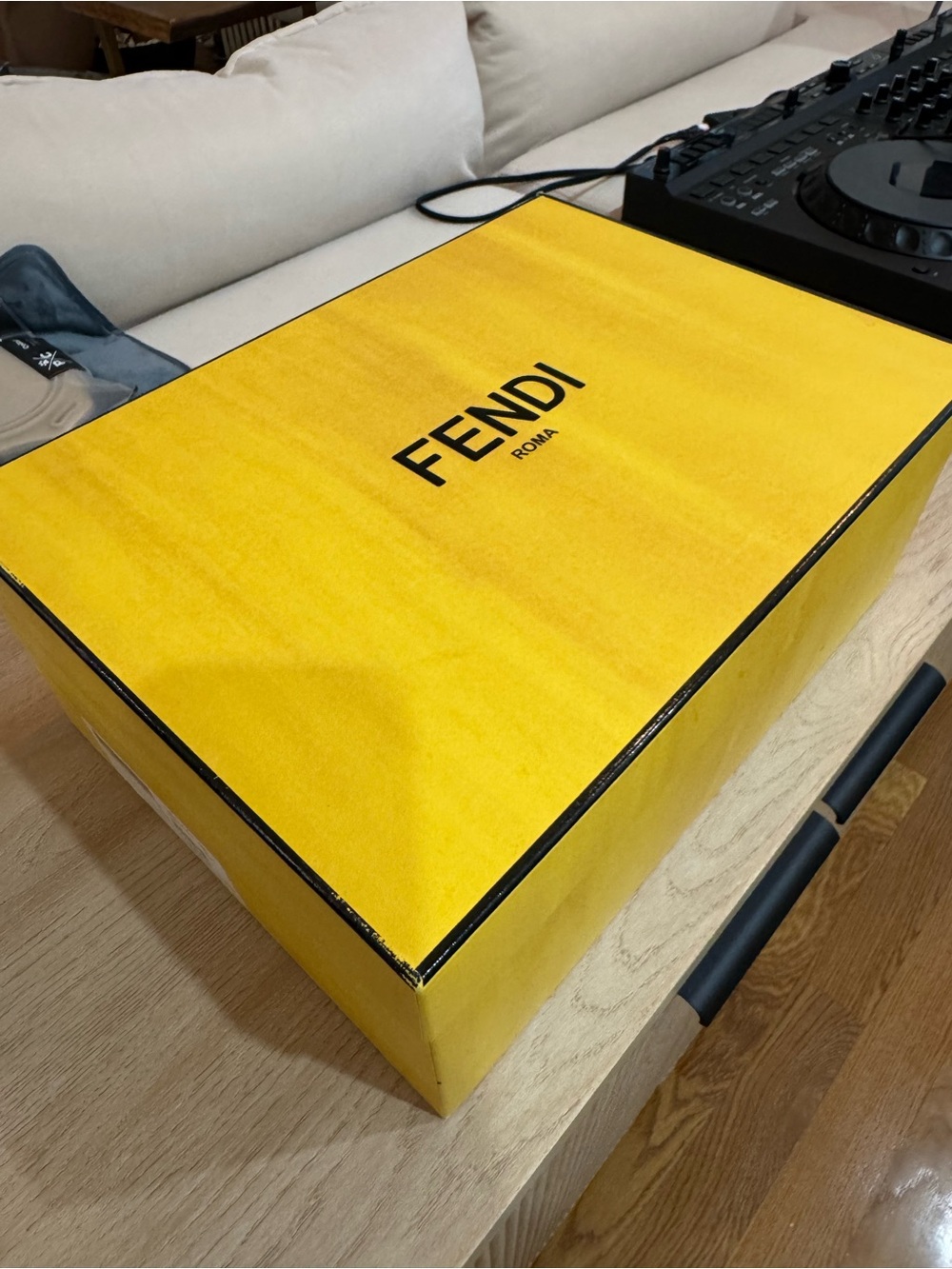 Large Yellow Fendi Shoe Box